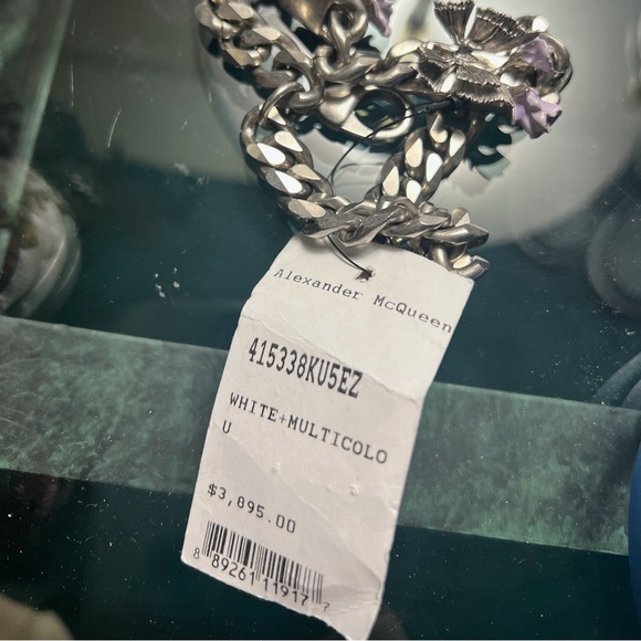 Authentic Alexander McQueen floral embroidery knuckle box clutch - Picture 6 of 14